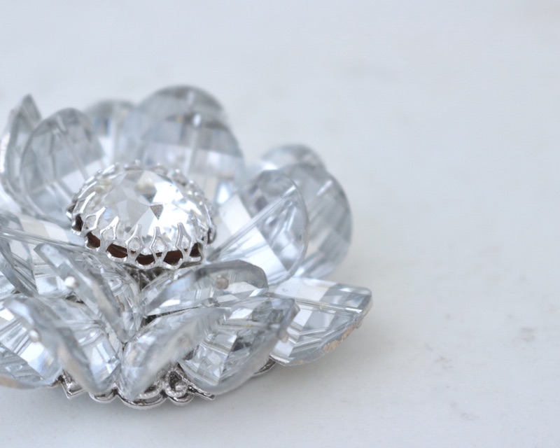 Crystal Flower Brooch