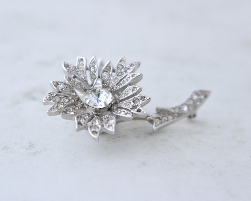 Crystal Flower Brooch