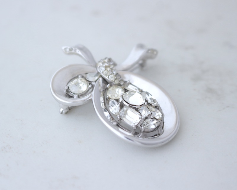 Crystal Ribbon Brooch