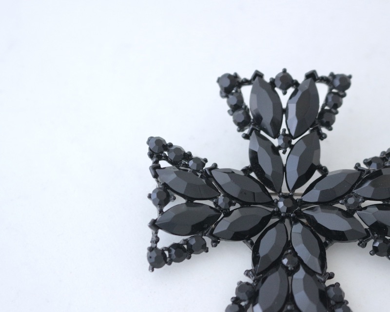 Black Cross Brooch