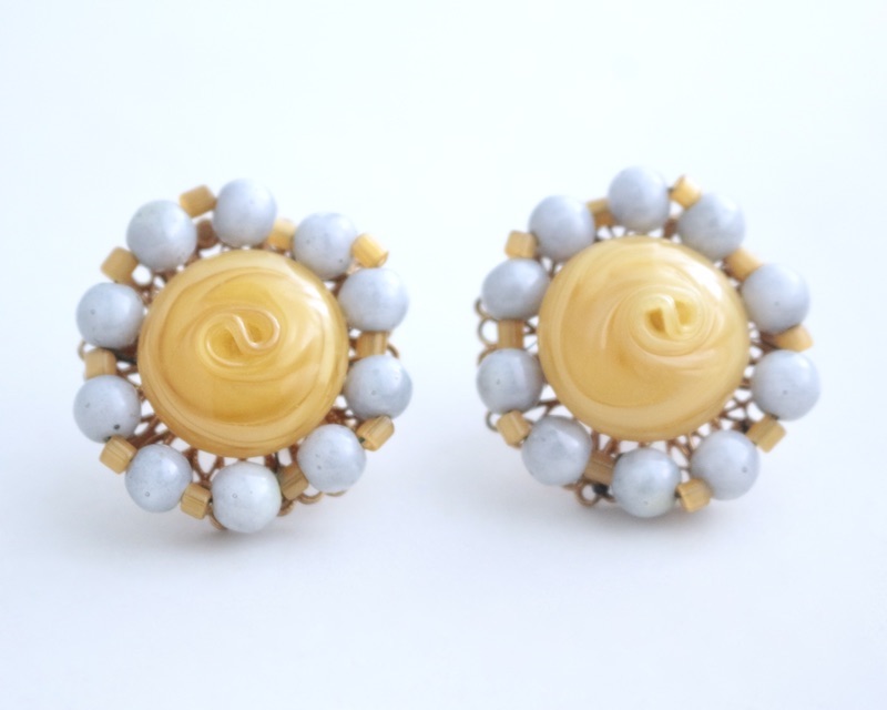 Yellow Satin Earrings